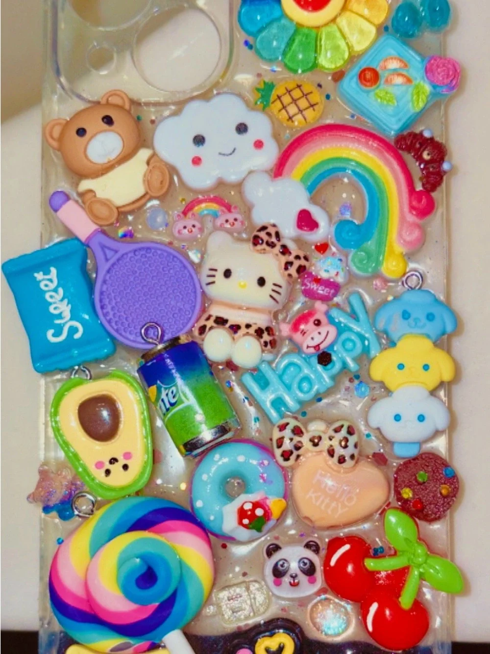 Hello Kitty Yellow Popcorn & Candy Phone Charm Case